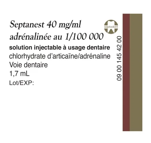 სეპტანესტი 40მგ/მლ ადრენალინით 1/100 000 — ფოტო 1