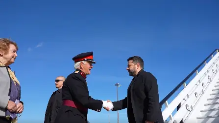 ზელენსკი გაერთიანებულ სამეფოში ჩავიდა - დაგეგმილია შეხვედრები მეფე ჩარლზ III-სა და ენდი ბერნემთან