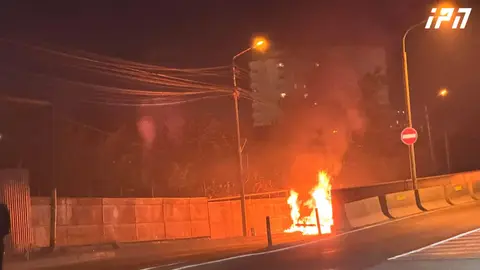 თბილისში, მანქანა დაიწვა