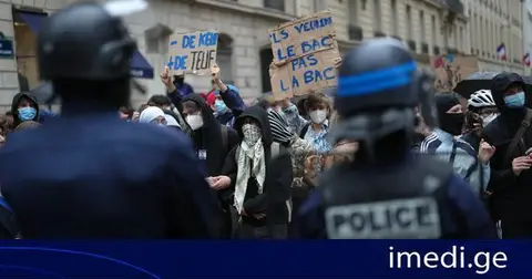 CNN: პარიზის გარეუბანში მთავარი საპროტესტო მსვლელობა მიმდინარეობს, რომელშიც რამდენიმე ათასი დემონსტრანტი მონაწილეობს