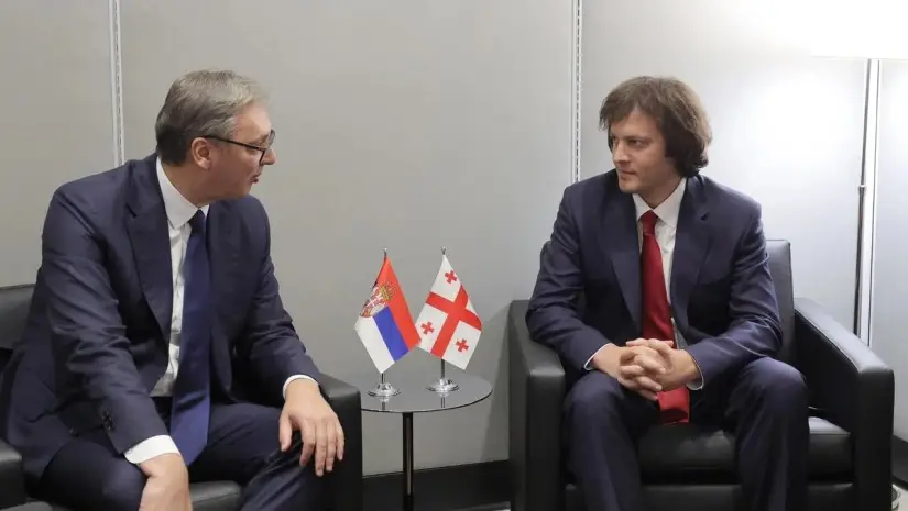 ირაკლი კობახიძე სერბეთის პრეზიდენტს ალექსანდარ ვუჩიჩს შეხვდა