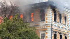 რუსებმა კიევს დაარტყეს, მეცნიერებათა ეროვნული აკადემიის შენობაში ხანძარი გაჩნდა, არის მსხვერპლი