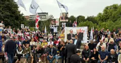 "ჩვენ ვართ ყველაზე პრინციპული პარტია" - ენმ სააკაშვილის მხარდამჭერ აქციას მართავს