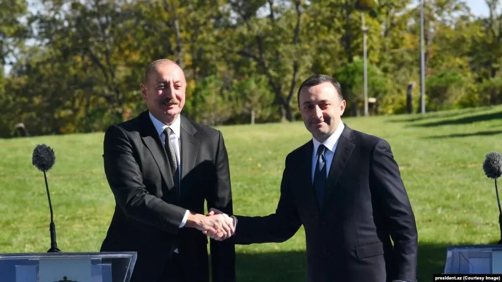 ილჰამ ალიევი და ირაკლი ღარიბაშვილი ბიოლში. 2023 წ.