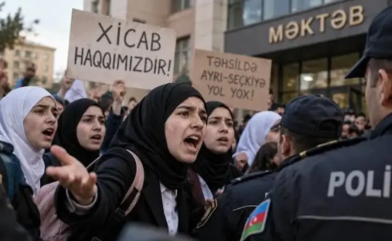 აზერბაიჯანის სკოლებში ჰიჯაბის შეზღუდვას აპროტესტებენ – დაკავებულია 37 ადამიანი