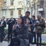 Ana-Kordzaia Samadashvili gives a public lecture in front of the A Building of Ilia State University (photos)