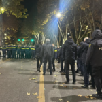 Police are mobilized on Chavchavadze Avenue