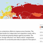 In the RSF Media Freedom Index, Georgia's rate has deteriorated