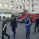The last floor of the residential building collapsed at the station square. Citizen thought that his family member was ruined in ruins