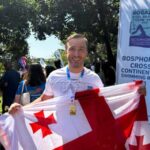 Amateur swimmer from Georgia Vladimir Abajiani participated in the Bosphorus Strait swim marathon