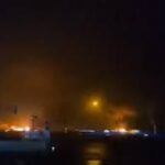 თურქი მეზღვაურის მიერ გადაღებული ვიდეოკადრები ნოვოროსიისკის პორტში, რომლის ნავთობსაექსპორტო ტერმინალი უკრაინელებმა დაბომბეს